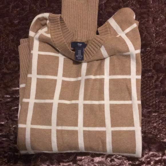 GAP Brown and White Windowpane Sweater - Picture 2 of 5